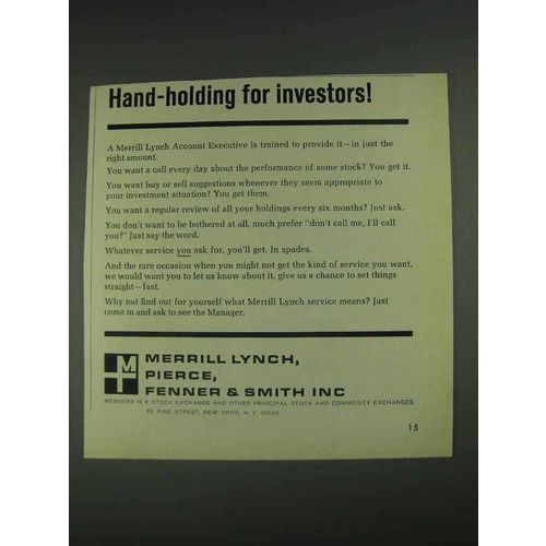 1967 Merrill Lynch Ad - Hand-Holding for Investors