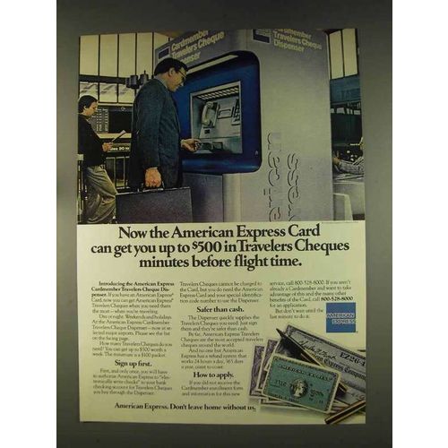 1976 American Express Ad - $500 in Travelers Cheques