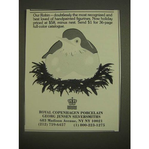 1985 Royal Copenhagen Porcelain Robin Ad