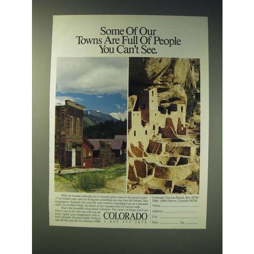 1989 Colorado Tourism Ad - Some of our towns are full of people you can't see