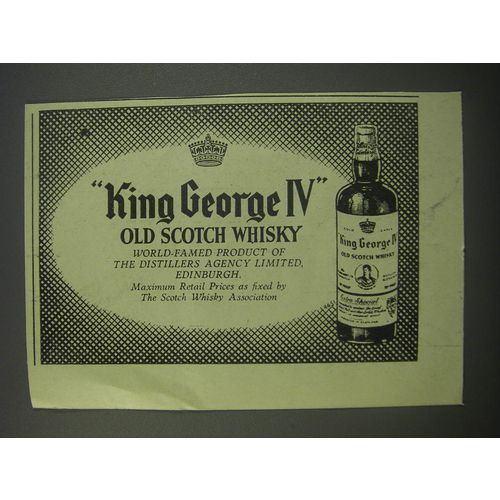 1954 King George IV Old Scotch Whisky Ad - King George IV Old Scotch Whisky