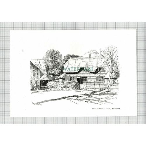 (8519) Winterbourne Earls Wiltshire / Middle Woodford - 1980s Print / Cutting