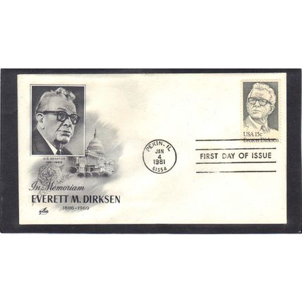 FDC Art Craft 1874 15c Everett Dirksen (Cachet-U/A) CV00323