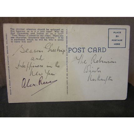 Dr. NIBLACK, WOOD SCULPTURE, DENVER, COLORADO ..used vintage postcard =