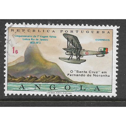 ANGOLA 1972 ANNIV 1st FLIGHT 1E FAIREY SEAPLANE SG 706 FINE USED#