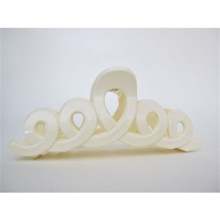 Large creme white looped hair claw clip