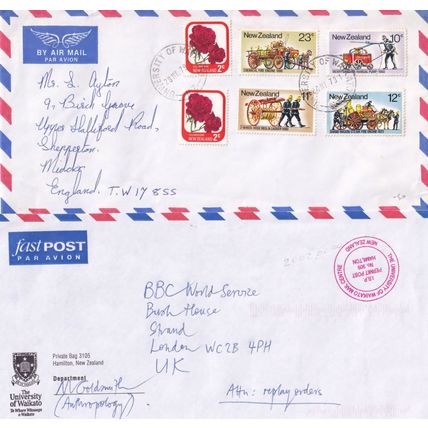 Waikato University Anthropologist New Zealand 2x Hand Signed Ephemera