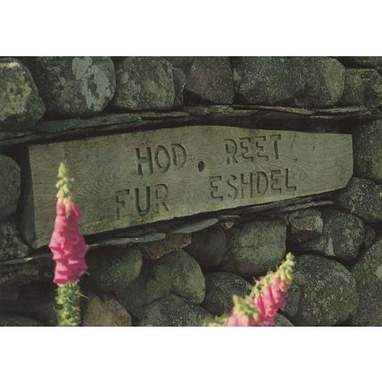 Frustrated Miterdale Cumbria Farmer Village Sign Postcard