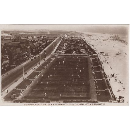 Tennis Matches In Play on Courts in Great Yarmouth RPC Postcard