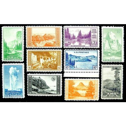 National Parks Set of Ten Collector Perforated Mint NH Set of Stamps 740-49