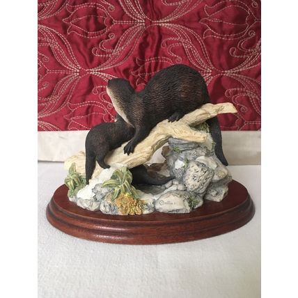 Border Fine Arts Limited Edition Late Thaw by Ayres MTR07 1994 1979/2000 Otters