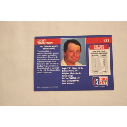 Dicky Thompson 1992 Pro Set NO. 133