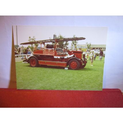 photograph of a VETERAN FIRE ENGINE 13 x 9 cms =