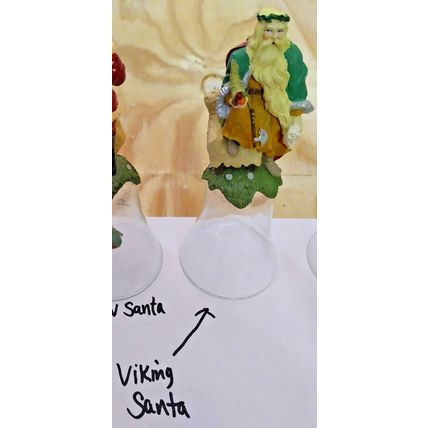 Vintage 1992 Novelino Christmas Thru The Ages Santa Bells 6.5" Resin/Glass