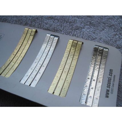 12 Scunci Textured Metals Flat Wide Hair Slide Pins Painted Metal Bobby Slides