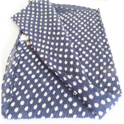 Ladies Scarf Silver Spotted Dark BlueBackground 240 x 65 CM Polyester Gift