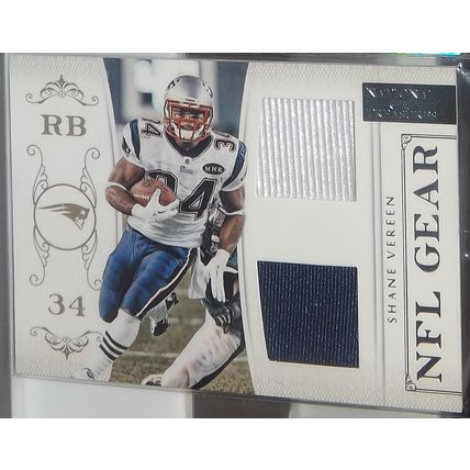 2012 National Treasures SHANE VEREEN (Patriots) NFL Gear dual patch #30 51/99