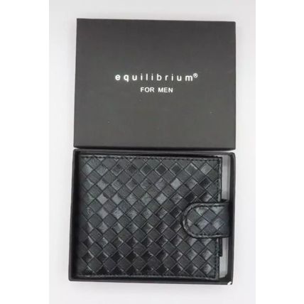 Black Weave Pattern Wallet 10 CM Mens Comes Boxed Gift Male Purse Money Coins
