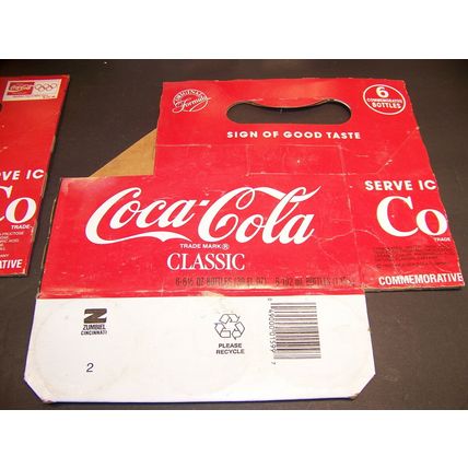 COCA COLA BARCELONA '92 OLYMPICS 6-8oz BOTTLE CARDBOARD CARRIERS (3) + CHRISTMAS
