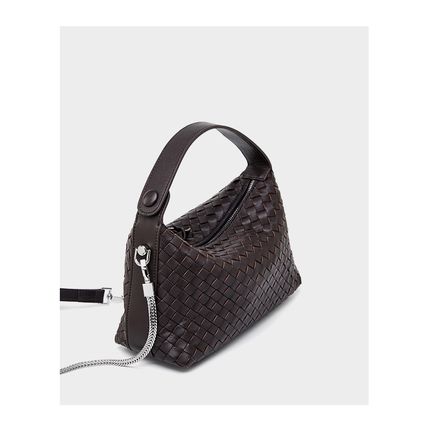 Genuine Leather Women's Evening Handbags Brown