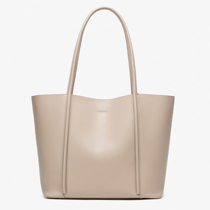Women Soft Genuine Leather Totes Shoulder Bag Purses and Handbags Cream