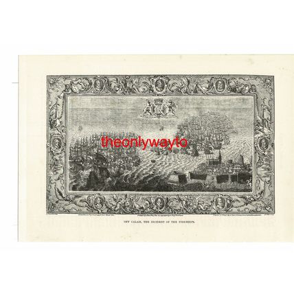 Fire-ship Incident Off Calais, Spanish Armada, Book Illustration (Print), 1887