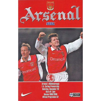 ARSENAL v MIDDLESBROUGH PREMIER LEAGUE 1999/2000
