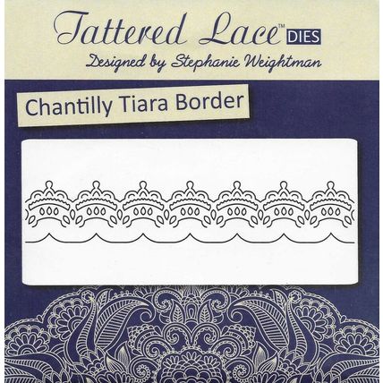 Tattered Lace. Chantilly Tiara Border Die Set. Die Cutting Cardmaking Crafts