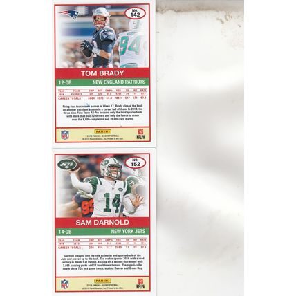 TOM BRADY & SAM DARNOLD AUTO 2019 PATRIOTS & JETS HOF SB CHAMPION QUARTERBACKS