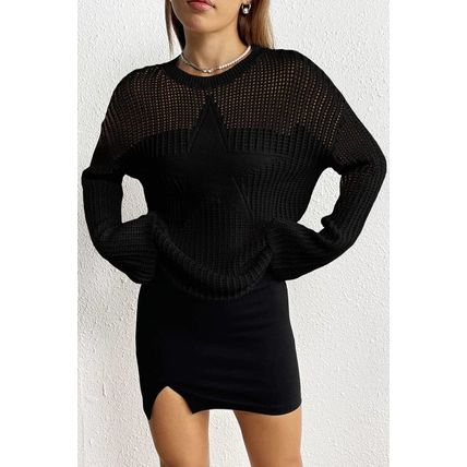 Black Seeing Stars Oversized Sweater