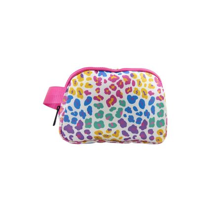 Rose Red Leopard Print Zipper Wide Strap Sling Bag