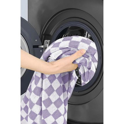 Orchid Petal Checkered Print Soft Large Bath Towel