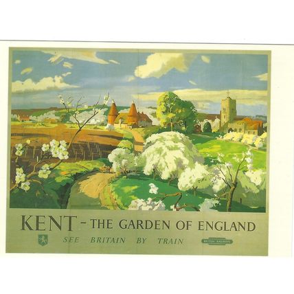 RAIL ADVERTISING B.R. KENT GARDEN OF ENGLAND CARD NO DRG 150 INC UK POSTAGE