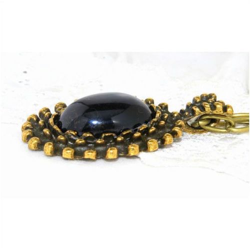 Cabochon Lady Pendant Charm Bronze Necklace Chain Jewellery 1418