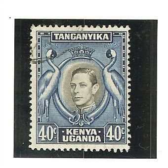 Kenya KUT KGVI 1952 40c Black & Blue Used SG 143 Perf 13¼ x 13¾ postage stamp