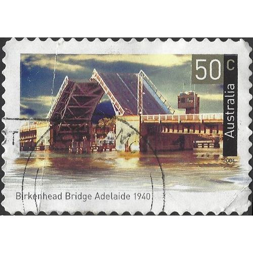 AUSTRALIA, BRIDGE, Birkenhead bridge Adelaide, brown 2004, 50c, #3