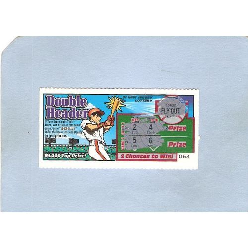 New Jersey Generic Sport Baseball New Jersey Instant Lottery Ticket Double~384
