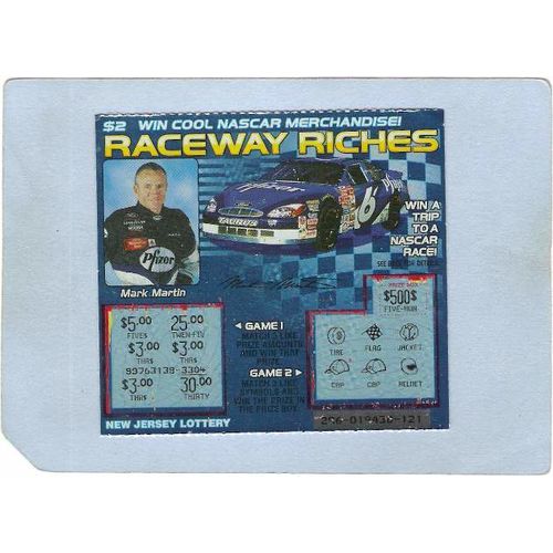 New Jersey Generic Sport Auto Racing New Jersey Instant Lottery Ticket Rac~375