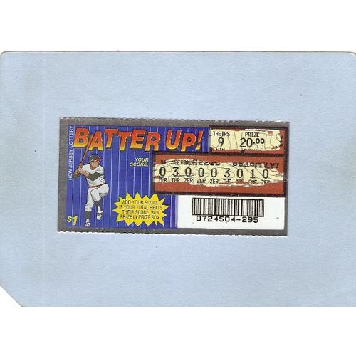 New Jersey Generic Sport Baseball New Jersey Instant Lottery Ticket Batter~383
