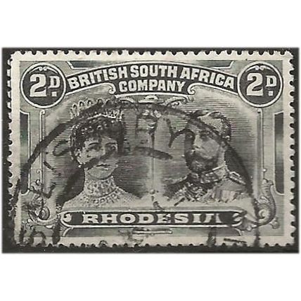 Rhodesia 1910 SG126 2d Black & Grey Fine Used . .. .