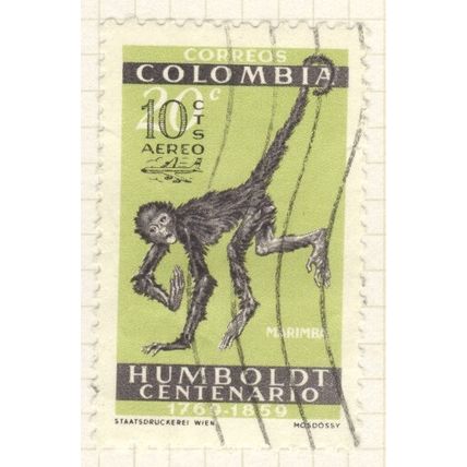 Colombia 1961 (Air) - 10c /20c multi - Humboldt Death Centenary - used