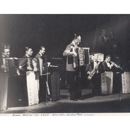 Jimmy Golding Accordion Band Collins Music Hall Islington Antique Press Photo