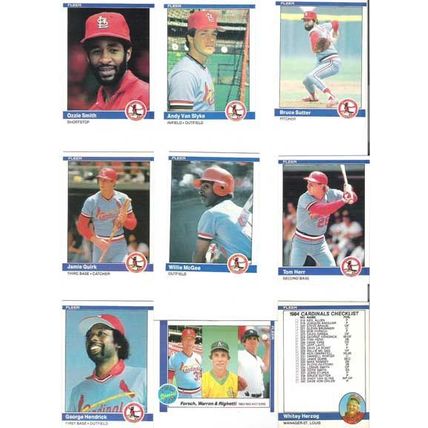 1984 Fleer St. Louis Cardinals team set 25 cards-Sold cheap-discolored borders