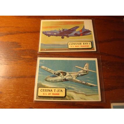 1957 Topps, PLANES, Blue Backs, 8-Cards