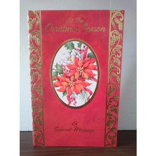 Christmas Cards Flower 01 - Large 27.5cm x 18cm approx - REDUCED