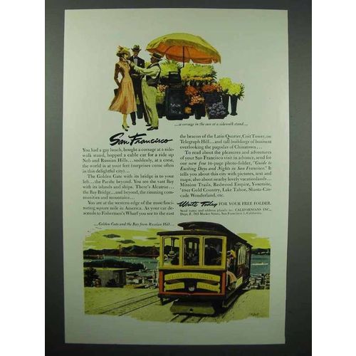 1953 San Francisco California Tourism Ad