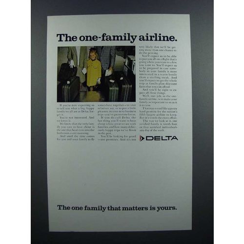 1968 Delta Airlines Ad - The One-Family Airline