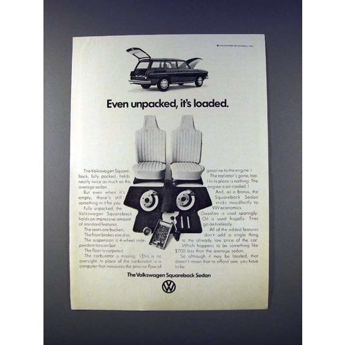 1972 Volkswagen VW Squareback Sedan Car Ad!