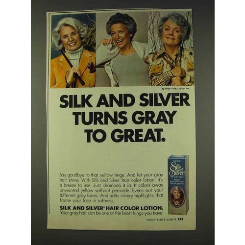 1977 Clairol Silk and Silver Hair Color Lotion Ad