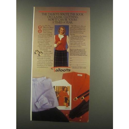 1985 Talbots Fashion Ad - Classic Clothing